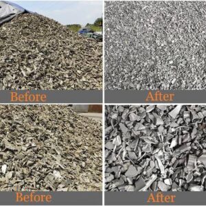 Aluminum scrap polishing before and after comparison