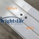 Cepillado de perfiles de aluminio antes y después de la comparación