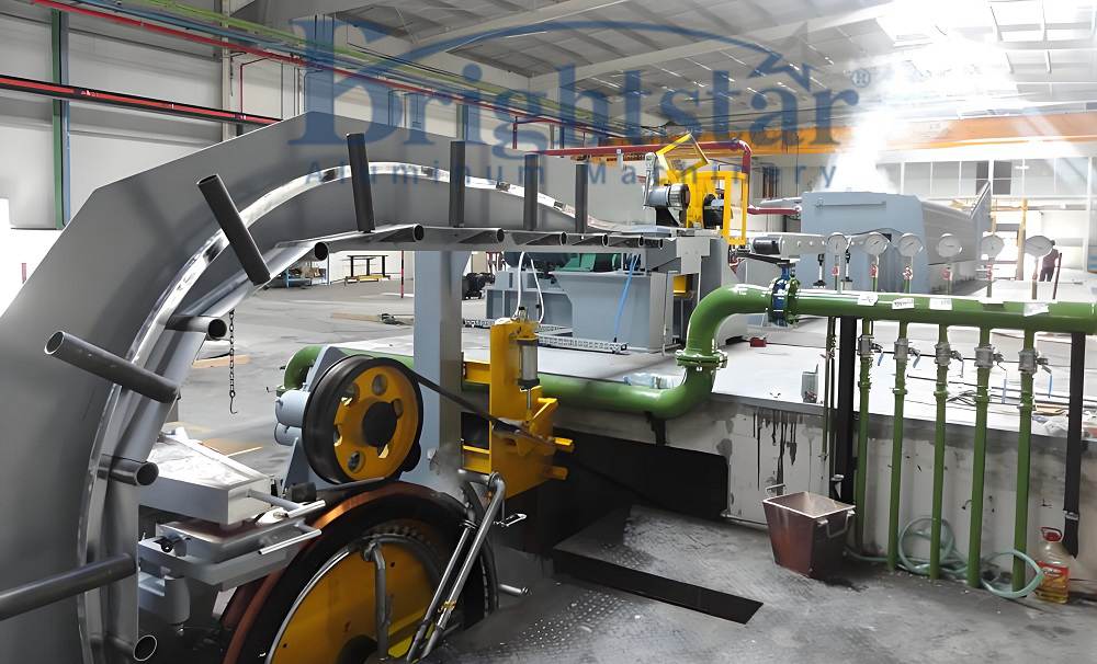 Aluminum wire rod continuous casting and rolling production line